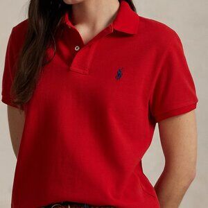 Polo Ralph Lauren Red Skinny Fit Polo Shirt L Blue Pony Cotton